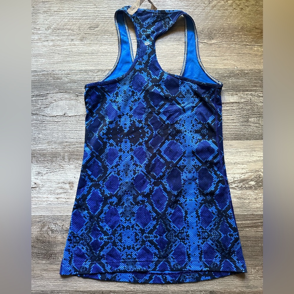 Lululemon Cool Racerback Ziggy Snake Pipe Dream Blue Sapphire Virgin Tag 6